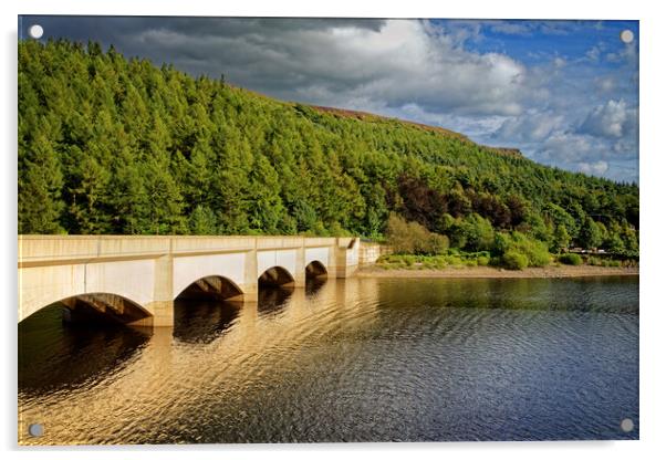 Ladybower Viaduct and Bamford Edge Acrylic by Darren Galpin