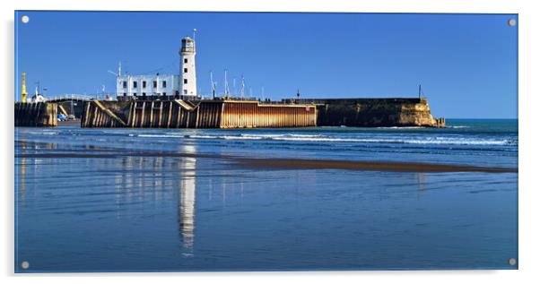 Scarborough Lighthouse North Yorkshire Acrylic by Darren Galpin