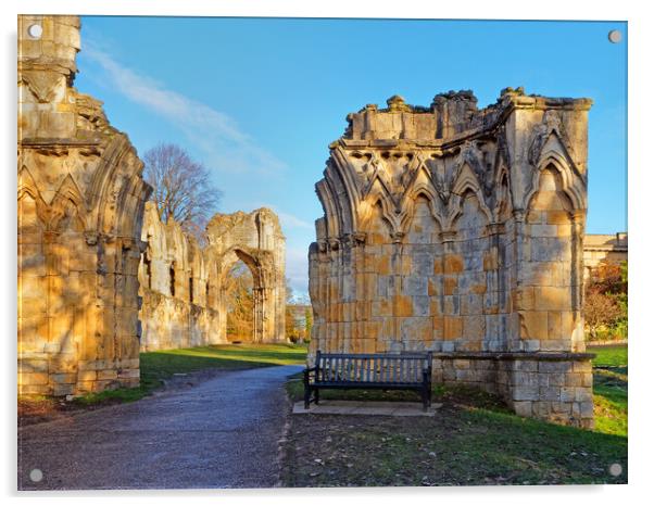 St Mary's Abbey, York Acrylic by Darren Galpin