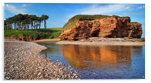 Mouth of River Otter, Budleigh Salterton Acrylic by Darren Galpin