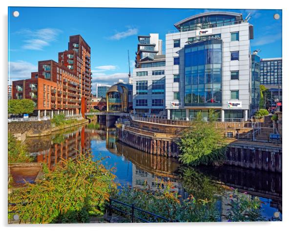 River Aire at Granary Wharf, Leeds Acrylic by Darren Galpin
