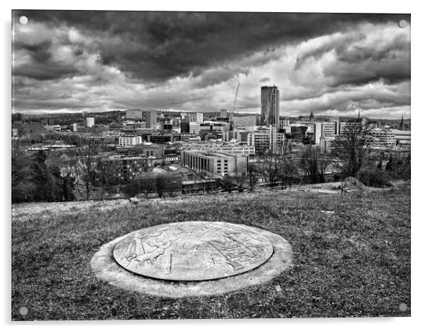 Sheffield City Centre from Cholera Monument  Acrylic by Darren Galpin