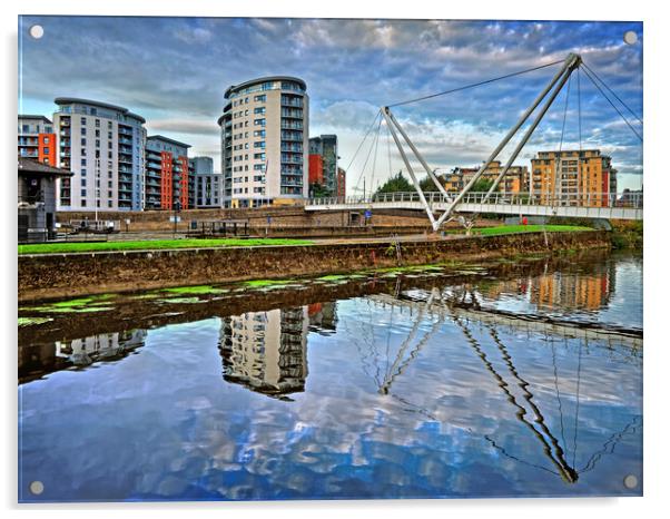 Knights Way Footbridge, Leeds Acrylic by Darren Galpin