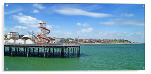 Herne Bay Pier Panorama Acrylic by Darren Galpin