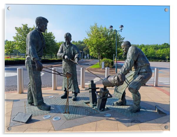 The Steelmen Sculpture Meadowhall Acrylic by Darren Galpin