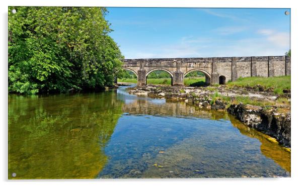 Linton Bridge and River Wharfe  Acrylic by Darren Galpin