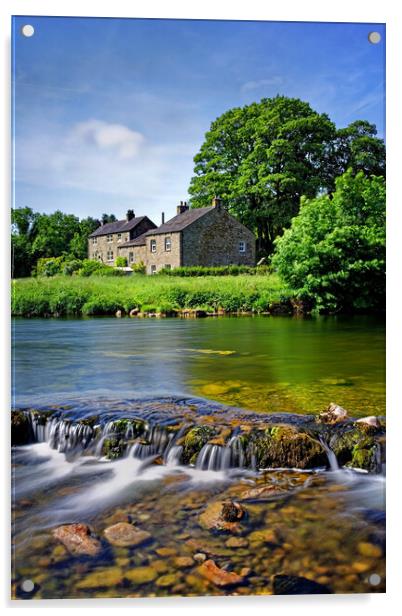 River Wharfe near Linton Falls Acrylic by Darren Galpin