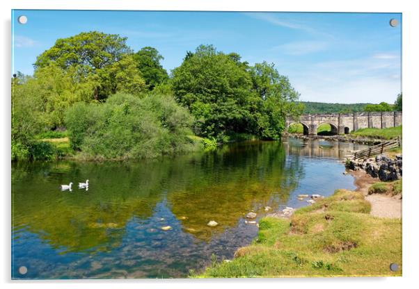 Linton Bridge and River Wharfe  Acrylic by Darren Galpin