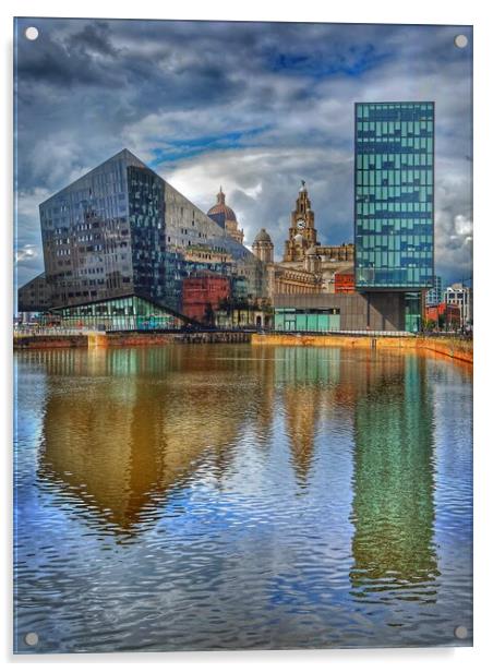 Canning Dock Reflections, Liverpool  Acrylic by Darren Galpin