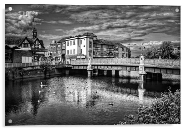 River Tone and The Bridge, Taunton   Acrylic by Darren Galpin
