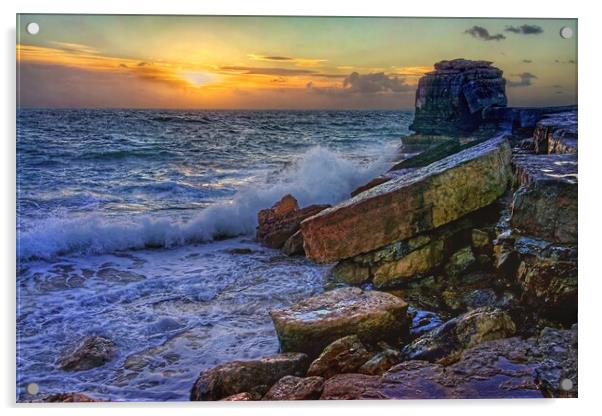 Pulpit Rock Sunset Acrylic by Darren Galpin