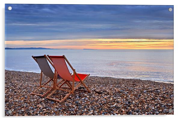 Lyme Regis Sunrise Acrylic by Darren Galpin