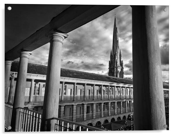 Halifax Piece Hall and Square Church Spire  Acrylic by Darren Galpin
