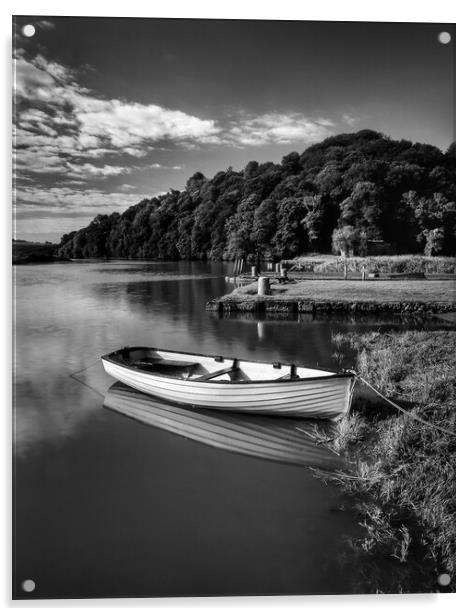 Boat Moored at Cotehelle Quay Acrylic by Darren Galpin