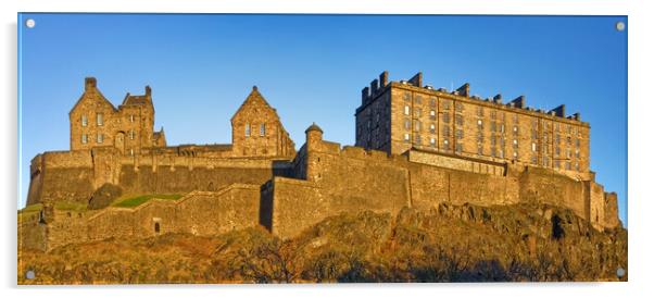Edinburgh Castle Panorama  Acrylic by Darren Galpin