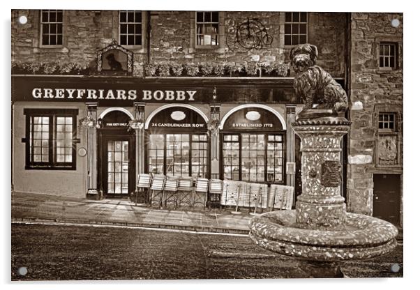 Greyfriars Bobby Edinburgh  Acrylic by Darren Galpin