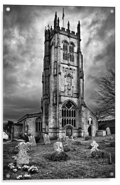St Mary's Church, Beaminster, Dorset   Acrylic by Darren Galpin
