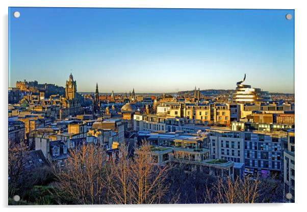 Edinburgh Skyline Acrylic by Darren Galpin