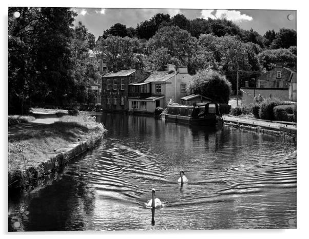 Rodley Barge Leeds Acrylic by Darren Galpin