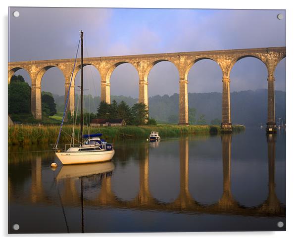 Calstock Viaduct & River Tamar Acrylic by Darren Galpin