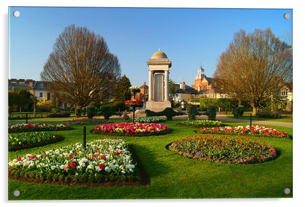 Vivary Park Gardens & Cenotaph Acrylic by Darren Galpin