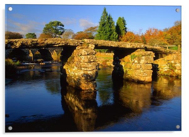 Postbridge,Clapper Bridge & East Dart River Acrylic by Darren Galpin