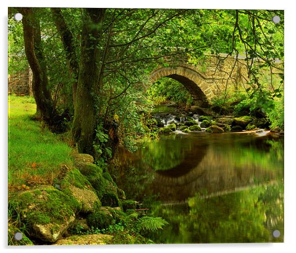 River Bovey at North Bovey,Dartmoor Acrylic by Darren Galpin