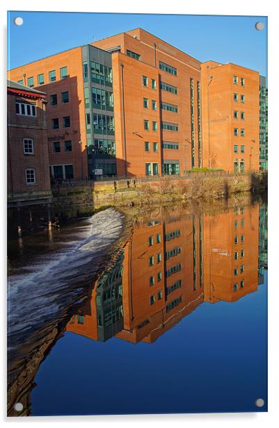 River Don From Ladys Bridge, Sheffield Acrylic by Darren Galpin