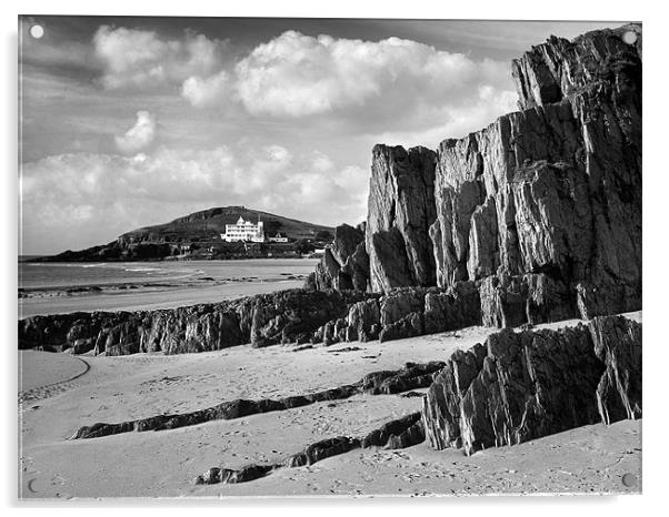 Bigbury on Sea Looking Towards Burgh Island Acrylic by Darren Galpin