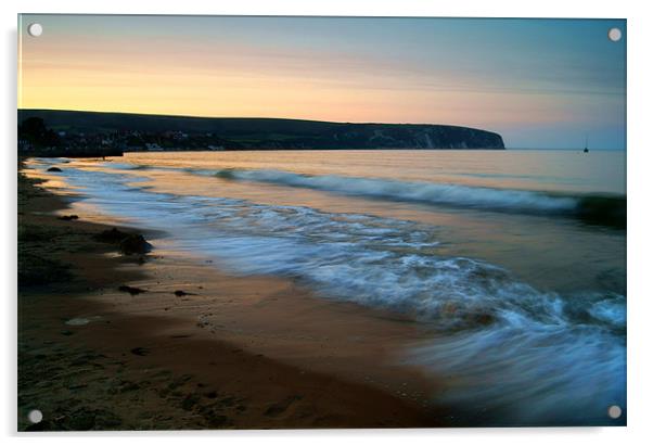 Swanage Sunset Acrylic by Darren Galpin