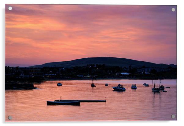 Swanage Sunset Acrylic by Darren Galpin