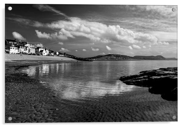 Lyme Regis in Mono Acrylic by Darren Galpin