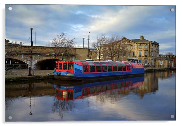 Canal Barge & Sheaf Quay House Acrylic by Darren Galpin