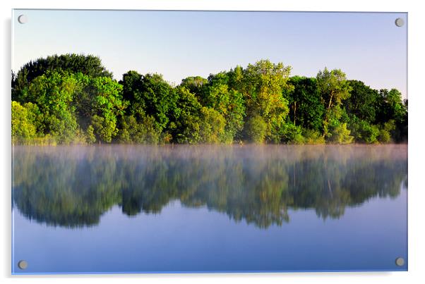 Misty Morning on Chard Reservoir Acrylic by Darren Galpin