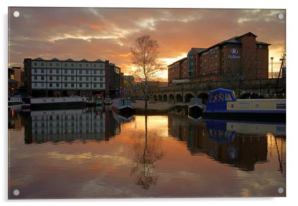 Victoria Quays Sunset, Sheffield Acrylic by Darren Galpin
