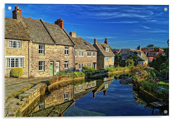 Swanage Mill Pond & Cottages Acrylic by Darren Galpin
