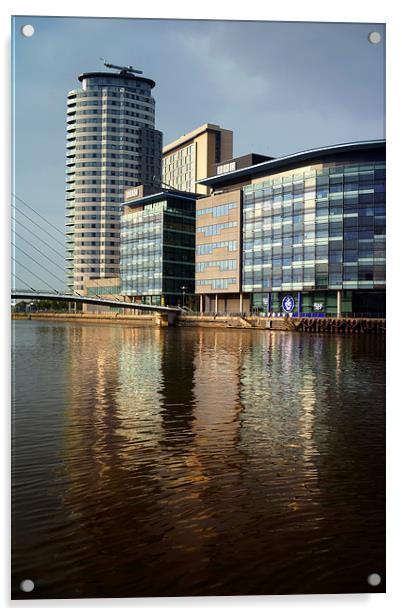 MediaCityUK, Salford Quays, Greater Manchester  Acrylic by Darren Galpin