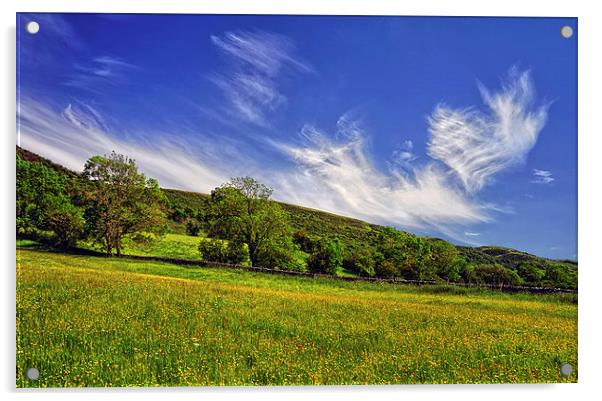 Dramatic Sky over Bradwell Edge  Acrylic by Darren Galpin