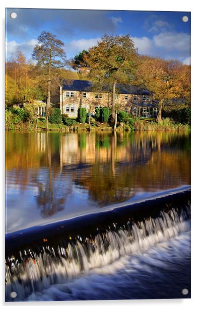 Bamford Weir and River Derwent Acrylic by Darren Galpin