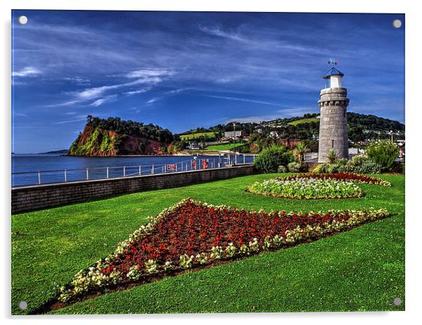 Teignmouth Lighthouse  Acrylic by Darren Galpin