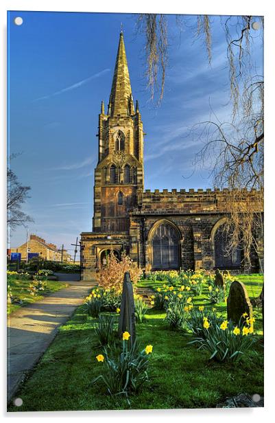 St Mary's Church, Handsworth, Sheffield  Acrylic by Darren Galpin