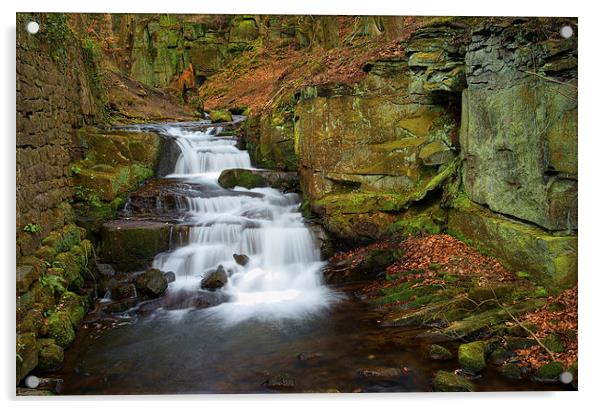 Lumsdale Waterfalls  Acrylic by Darren Galpin