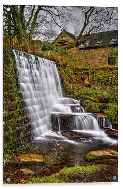 Lumsdale Falls and Dam  Acrylic by Darren Galpin