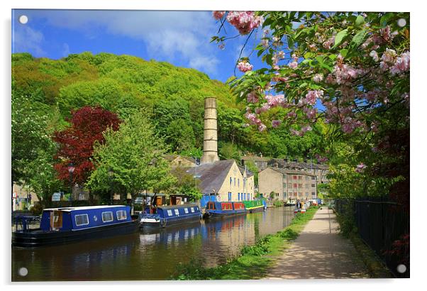 Rochdale Canal at Hebden Bridge  Acrylic by Darren Galpin