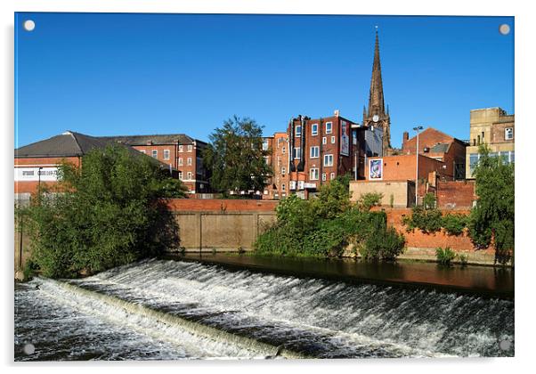 Rotherham Town Centre and River Don  Acrylic by Darren Galpin