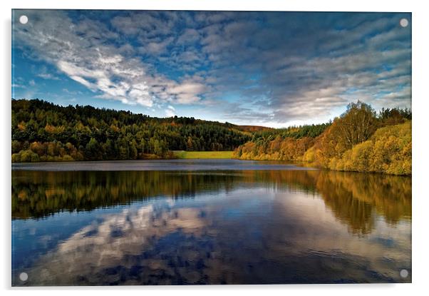 Rivelin Dams Reflections Acrylic by Darren Galpin