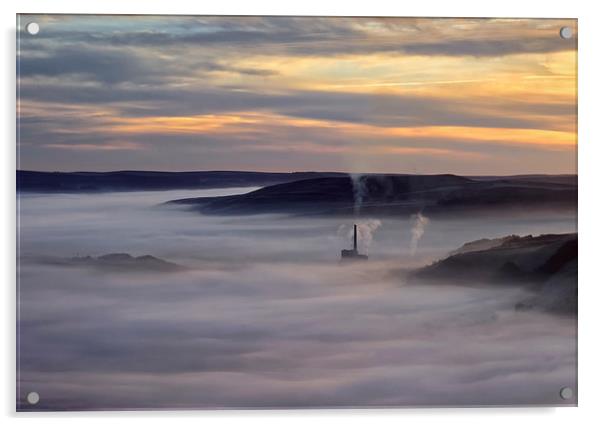 Inversion Sunrise in the Hope Valley  Acrylic by Darren Galpin