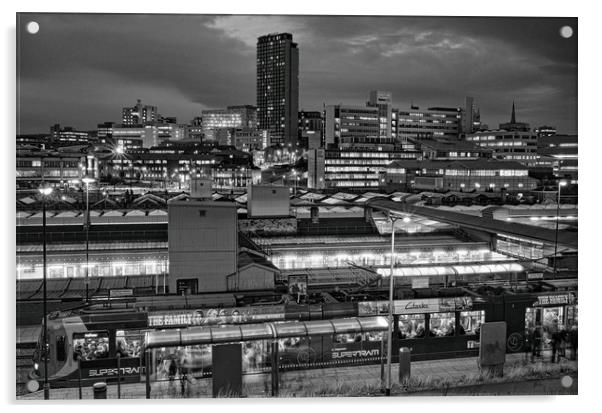 Sheffield City Centre at Night Acrylic by Darren Galpin