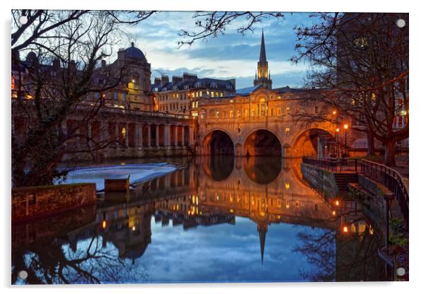 Pulteney Bridge and River Avon Bath Somerset       Acrylic by Darren Galpin