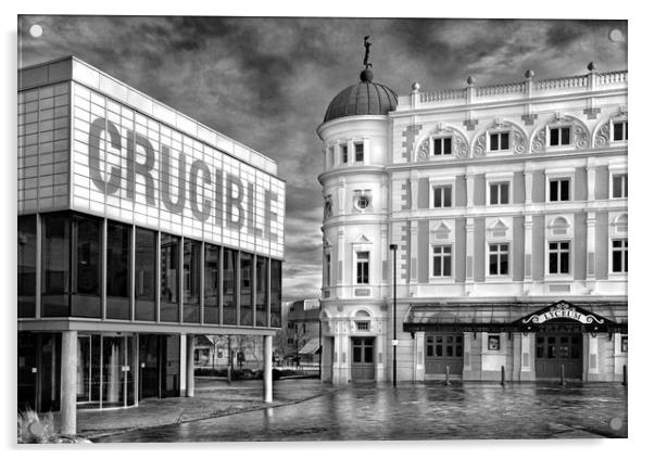 Crucible & Lyceum Theatres, Sheffield              Acrylic by Darren Galpin
